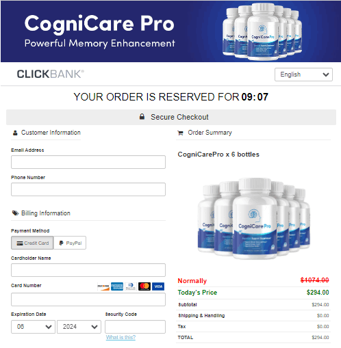 CogniCare Pro - Checkout Page